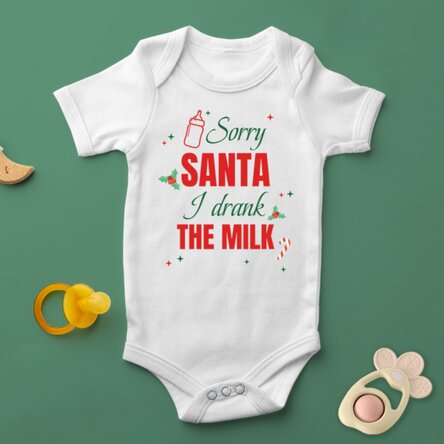 Body pentru copii personalizat cu text - Sorry Santa