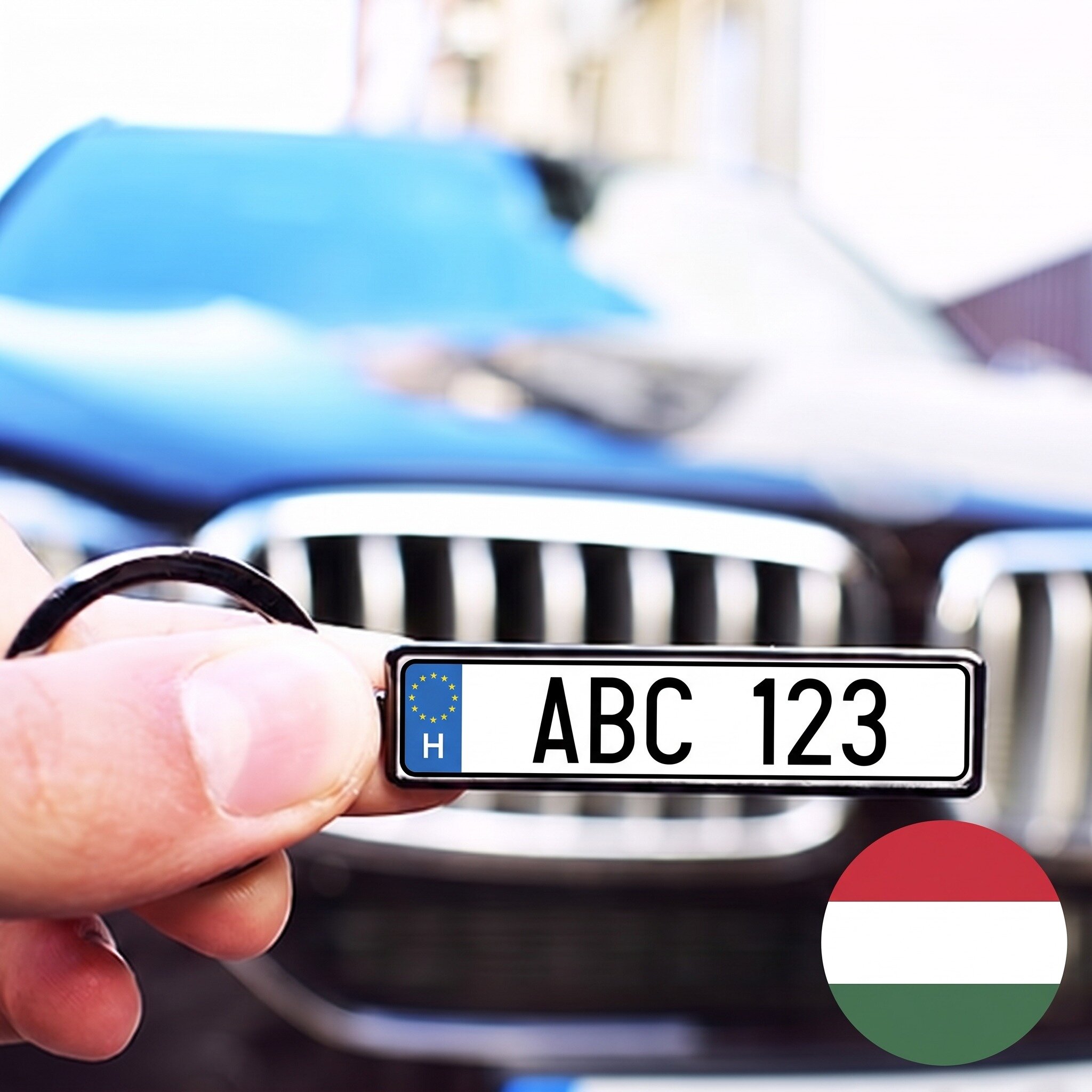 Személyre szabott kulcstartó magyar rendszámmal