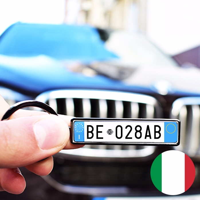 Breloc personalizat cu număr auto Italia