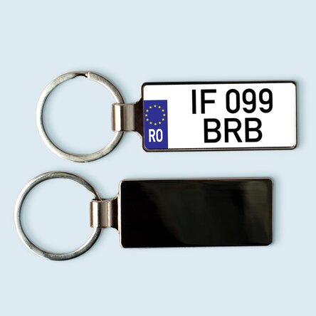 Breloc personalizat cu număr de înmatriculare 