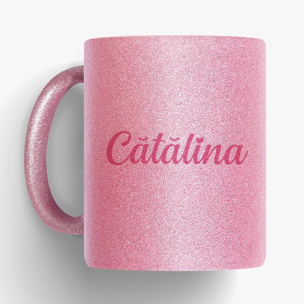 Cană cu glitter personalizată cu nume - Barbie