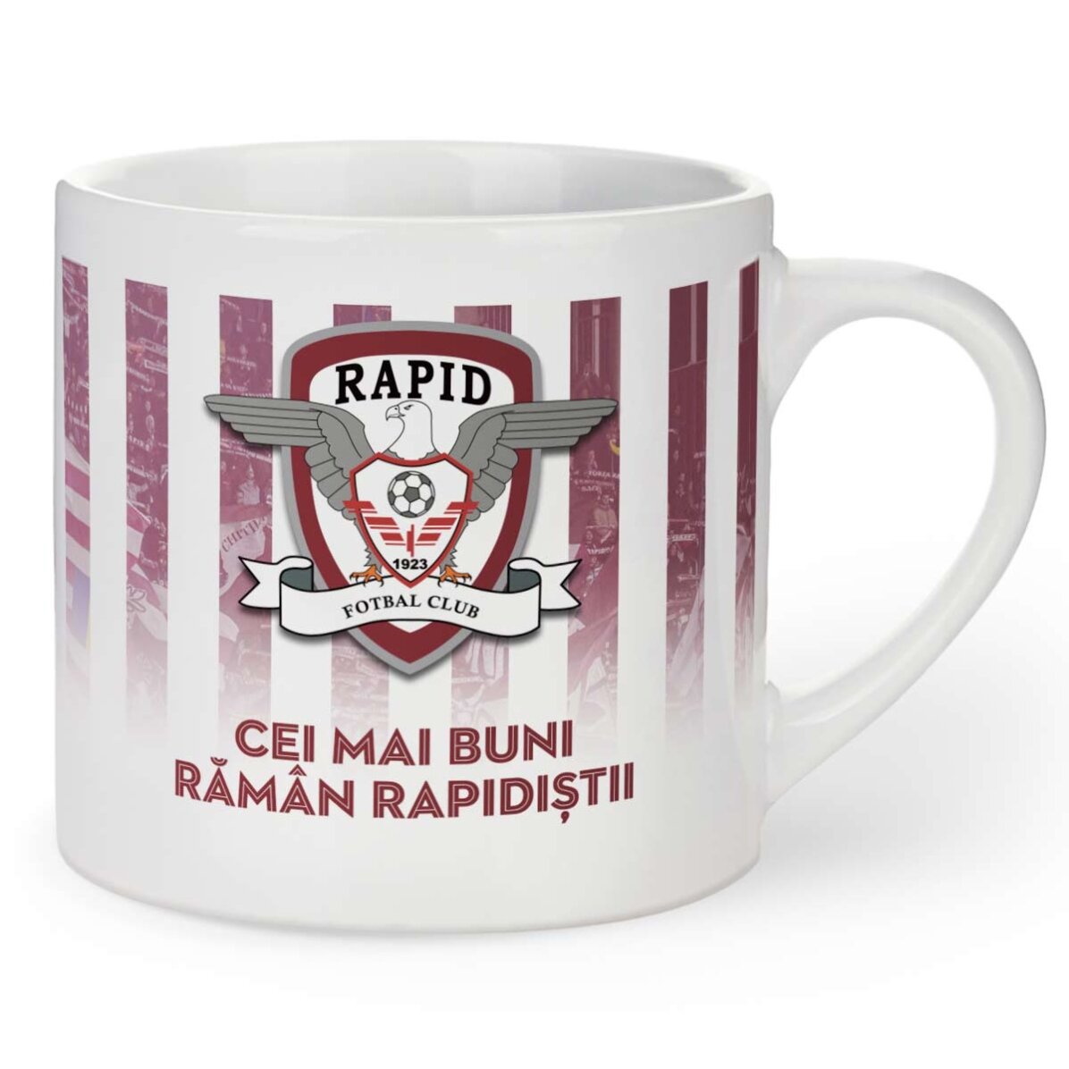 Cană espresso FC Rapid personalizată cu text - Rapidul nostru din Giulești