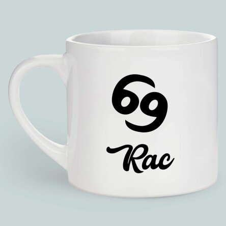 Cană espresso personalizată cu poză și text - Zodia Rac