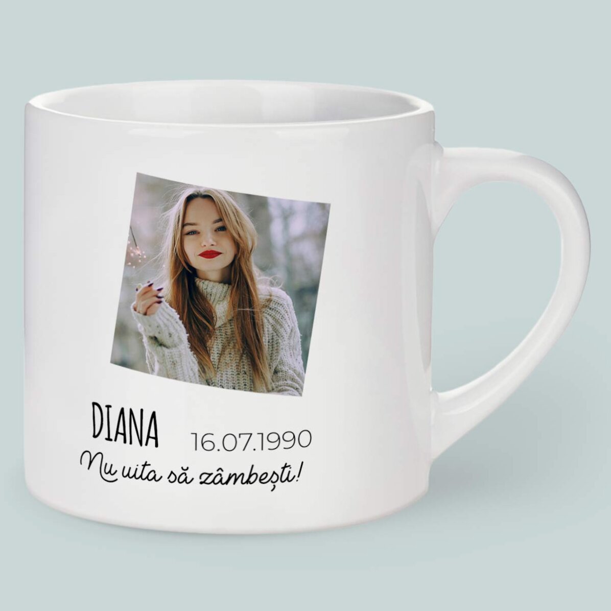 Cană espresso personalizată cu poză și text - Zodia Rac