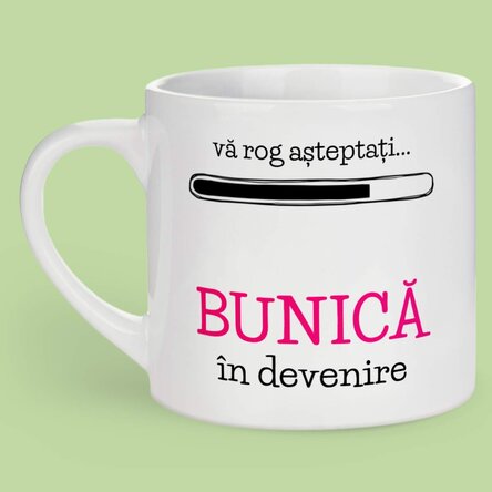 Cană espresso personalizată cu text - Bunică în devenire