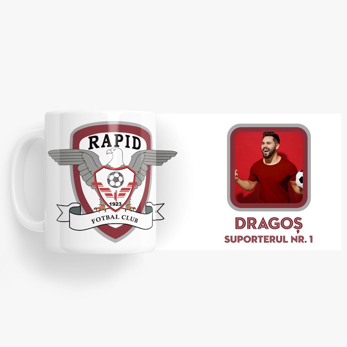 Cană FC Rapid 1923 personalizată cu poză și text - Suporterul nr. 1