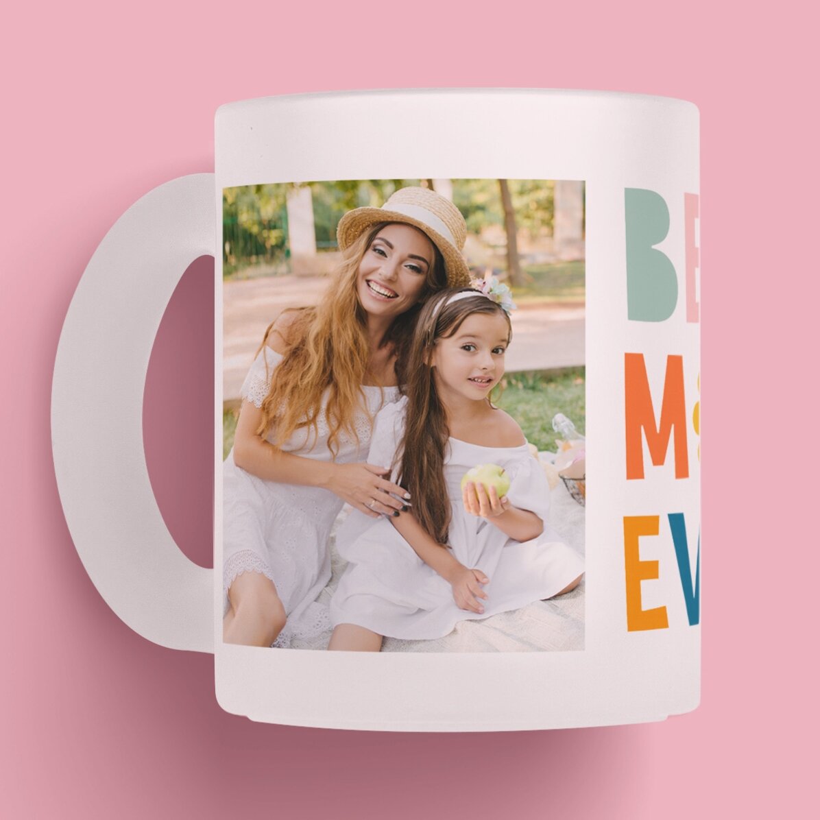 Cană mată personalizată cu 2 poze - Best mom ever!