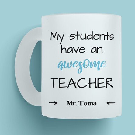 Cană sticlă mată personalizată cu mesaj - Awesome