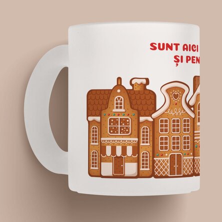 Cană mată personalizată cu mesaj - Gingerbread