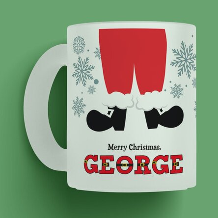 Cană sticlă mată personalizată cu mesaj - Moș Crăciun