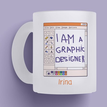 Cană mată personalizată cu nume - Graphic Designer