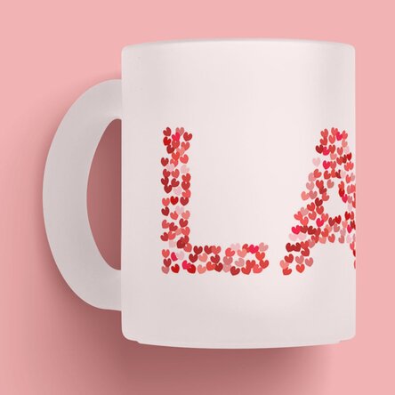 Cană sticlă mată personalizată cu nume - Love