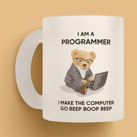 Cană mată personalizată cu text - I am a programmer 