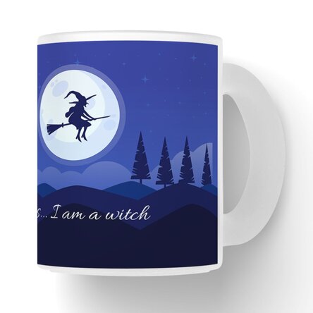 Cană sticlă mată personalizată cu text – model vrăjitoare 