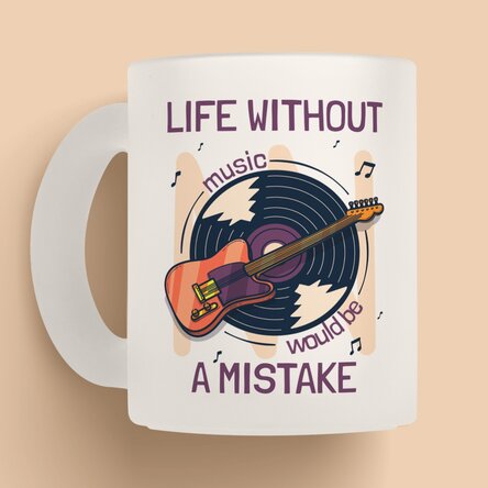Cană mată personalizată cu text - Music