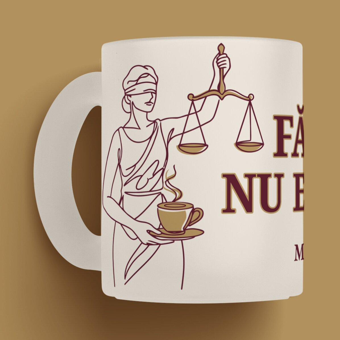 Személyre szabott, szöveggel ellátott pohár ügyvédek számára