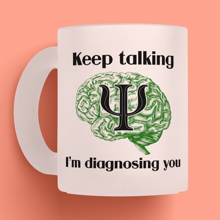 Cană mată personalizată cu text pentru psihologi - Psyche