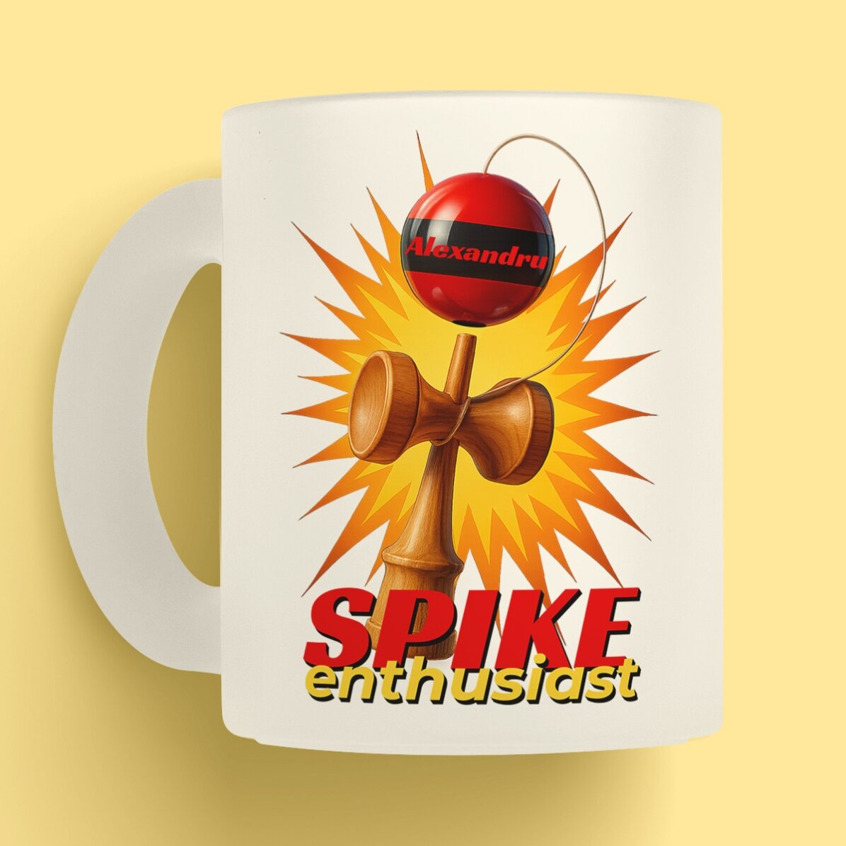 Cană mată personalizată cu text - Spike Enthusiast