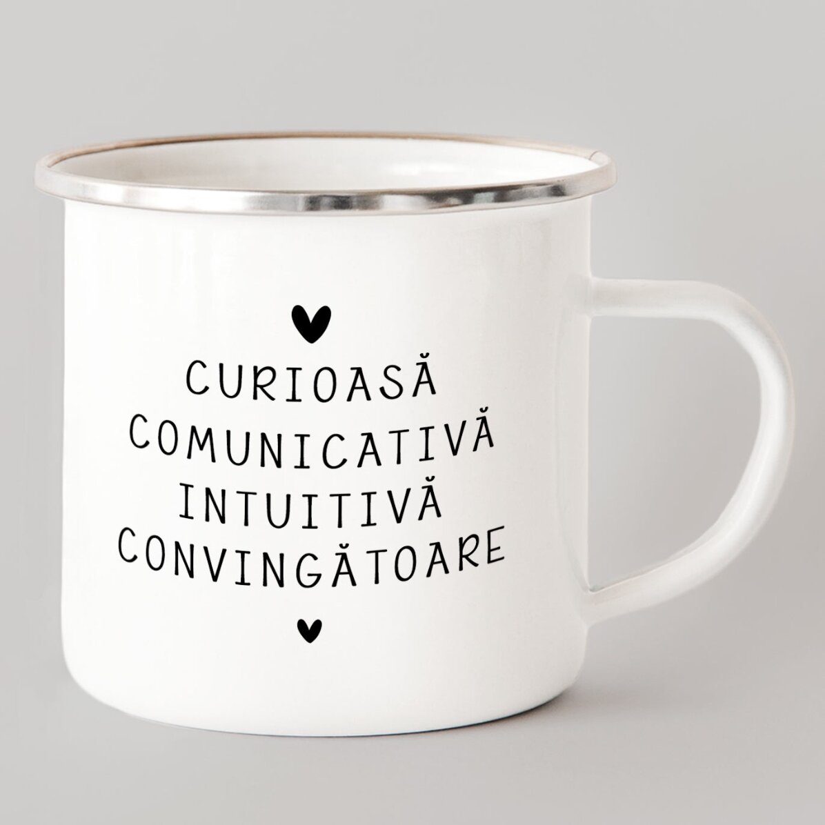 Cană metalică emailată personalizată cu mesaj - Zodia Gemeni