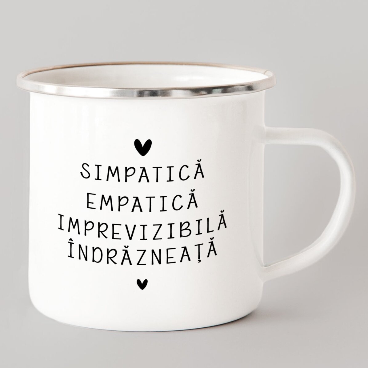 Cană metalică emailată personalizată cu mesaj - Zodia Vărsător