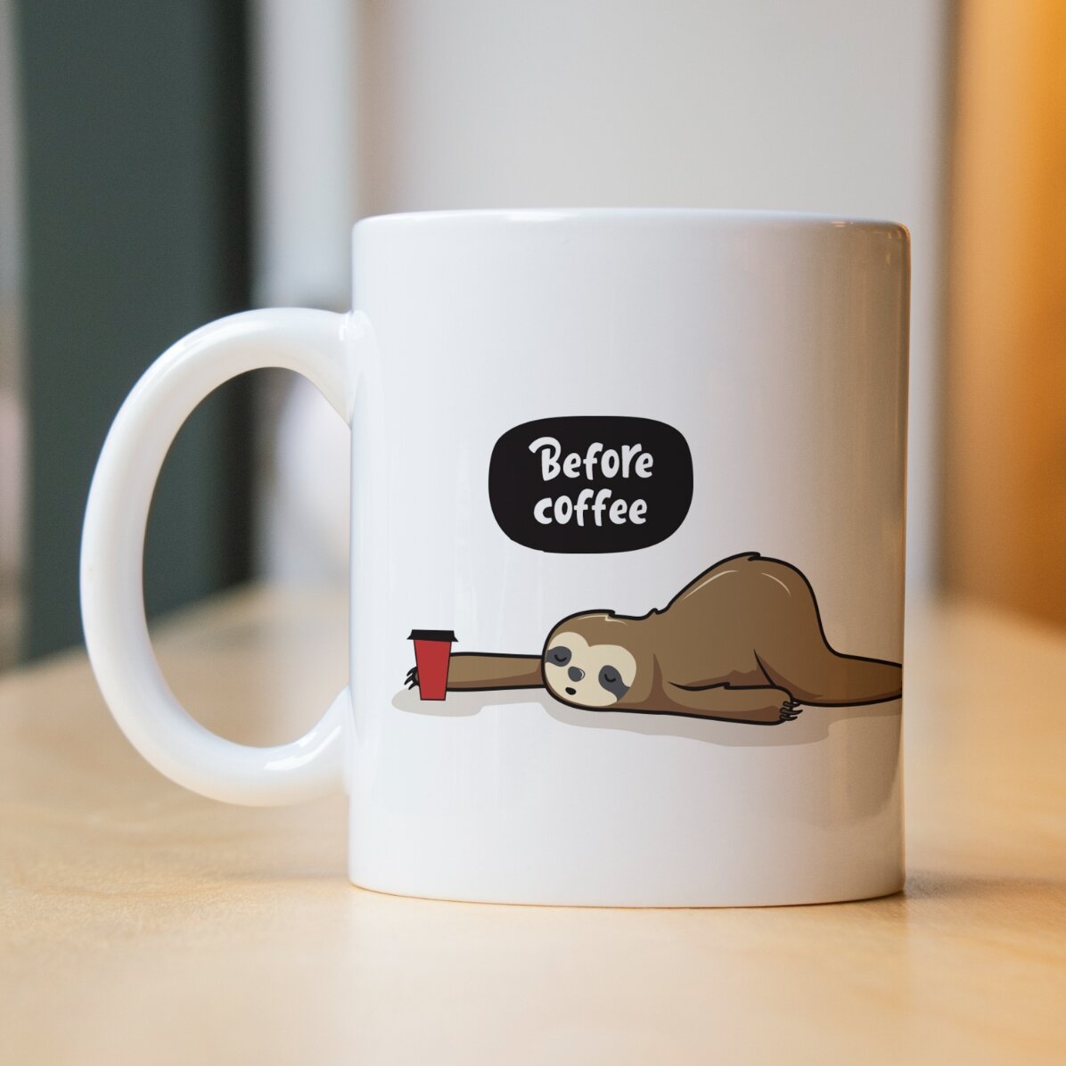 Cană personalizată - Before and after coffee