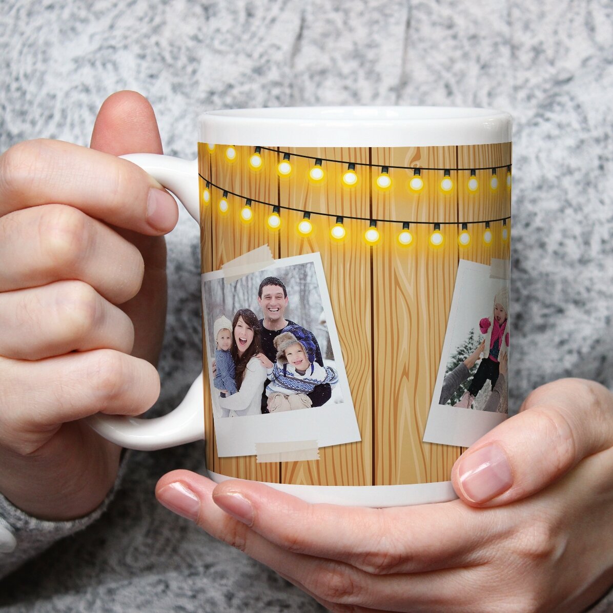 Cană personalizată cu 3 poze de Crăciun