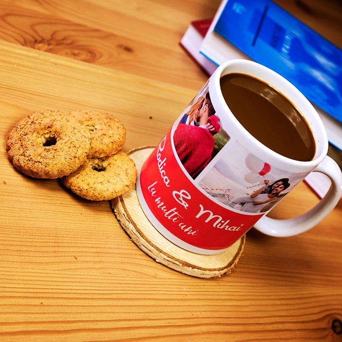 Cană personalizată cu 3 poze și text