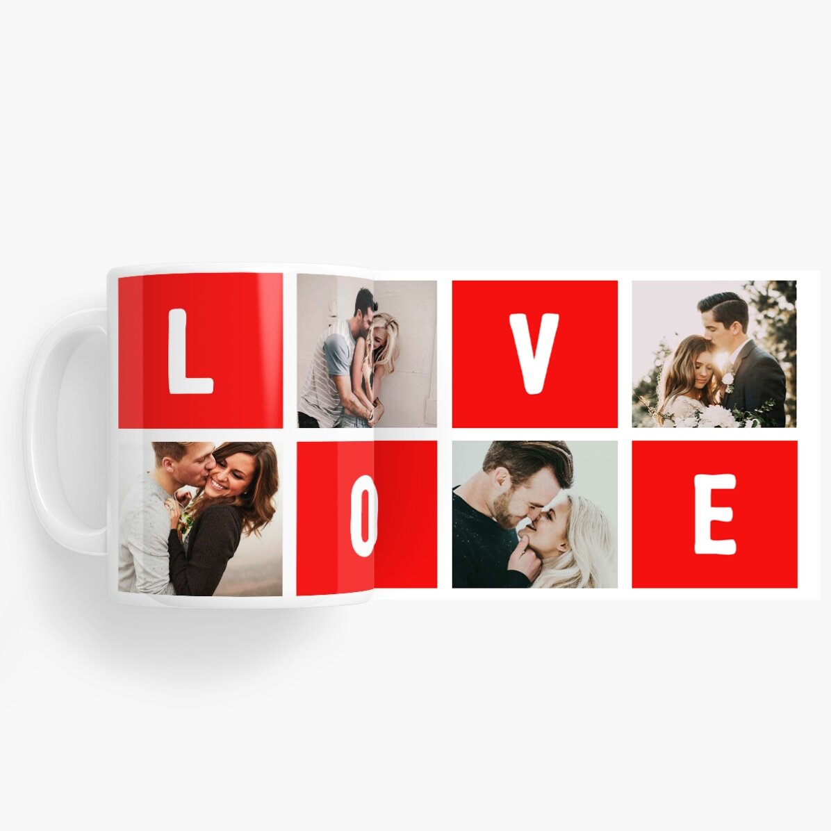 Cană personalizată cu 4 poze love