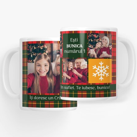 Cană personalizată cu 5 poze și text - Christmassy