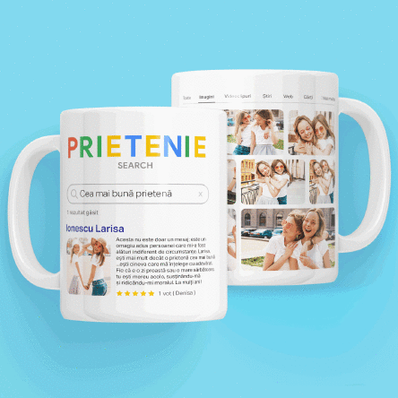 Cană personalizată cu 9 poze și text - Search
