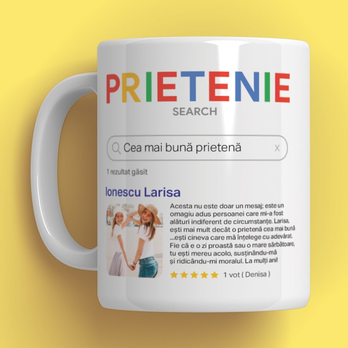 Cană personalizată cu 9 poze și text - Search