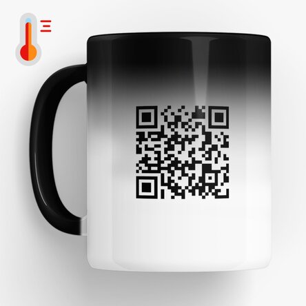 Cană termosensibilă personalizată cu cod QR 