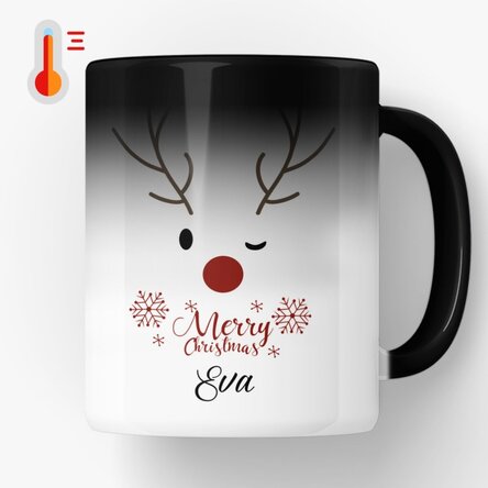 Cană termosensibilă personalizată cu logo - Reindeer