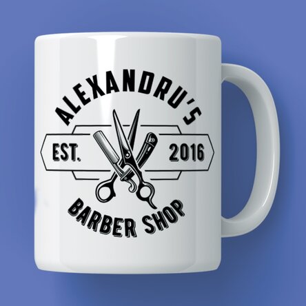 Cană personalizată cu mesaj - Barber shop
