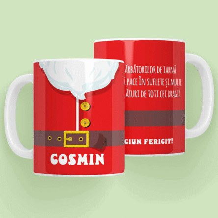 Cană personalizată cu mesaj - Cana Moșului