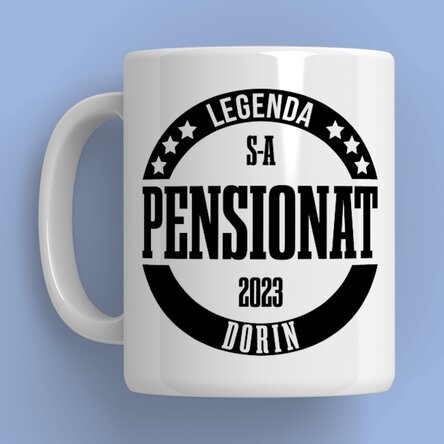 Cană personalizată cu mesaj - Legendă pensionată