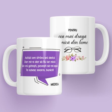 Cană personalizată cu mesaj pentru bunica x Flick