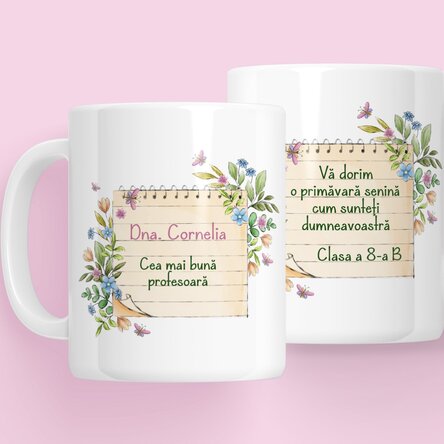 Cană personalizată cu mesaj pentru profesoare
