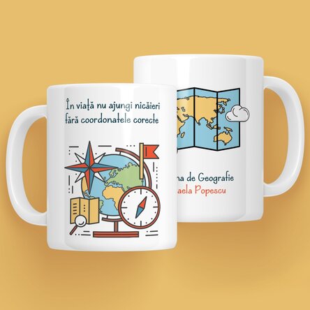 Cană personalizată cu mesaj - Profesoară de Geografie