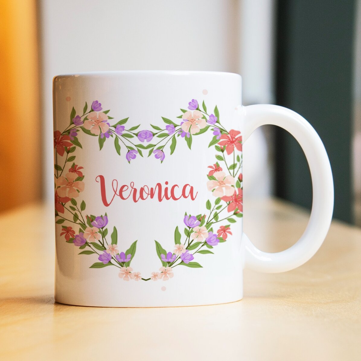 Cană personalizată cu nume și mesaj - Primăvară frumoasă!