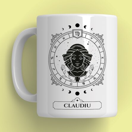 Cană personalizată cu nume și zodie - Fecioara
