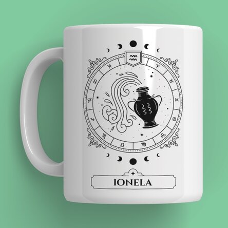 Cană personalizată cu nume și zodie - Vărsător