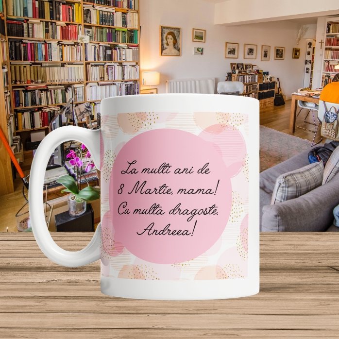 Cană personalizată cu o poză și text - Pentru mama