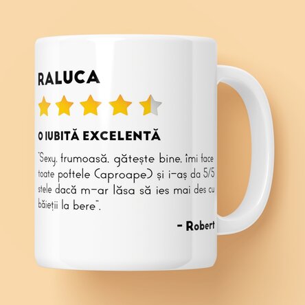 Cană personalizată cu o poză și text - Review