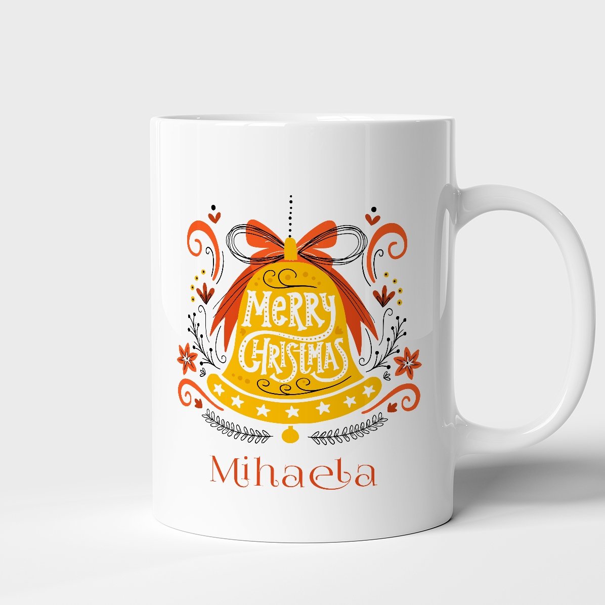 Cană personalizată cu text - Clopot Merry Christmas