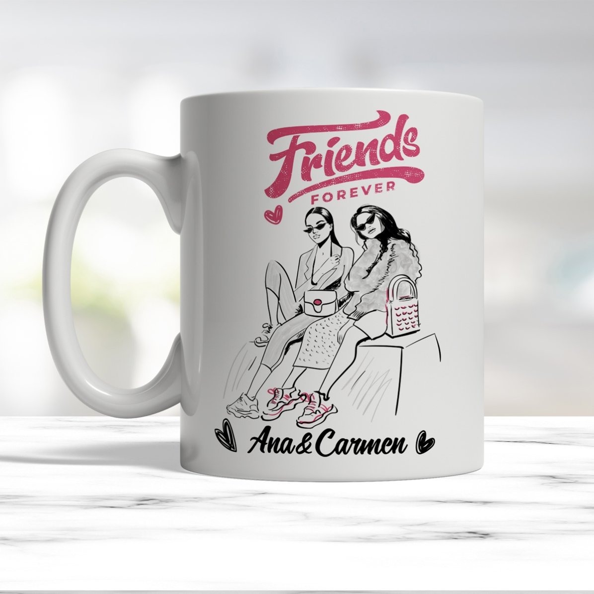 Cană personalizată cu text - Best friends