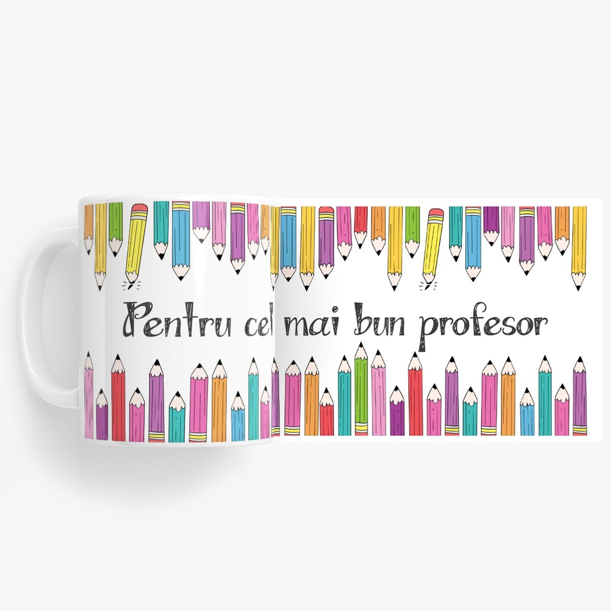 Cană personalizată cu text - Creioane colorate