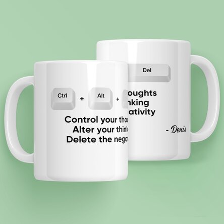 Cană personalizată cu text - Ctrl + Alt + Del