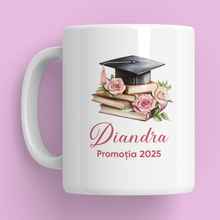 Cană personalizată cu nume și text - Absolvire