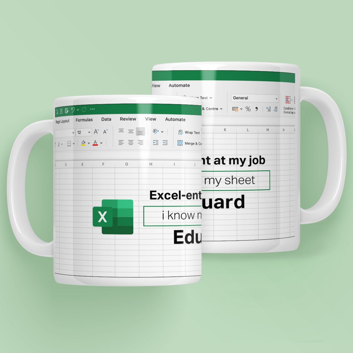 Cană personalizată cu text - Excel